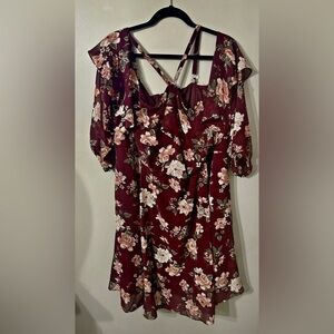 Torrid Dark Purple Cold Shoulder Dress Size 4, US 28